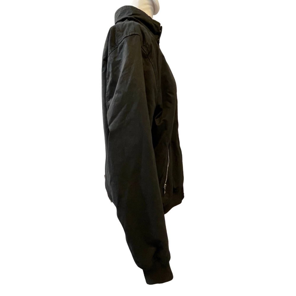 H&M Men's Black Smooth Bomber Jacket 40R Full Zip Pockets Stand Collar - Picture 6 of 15